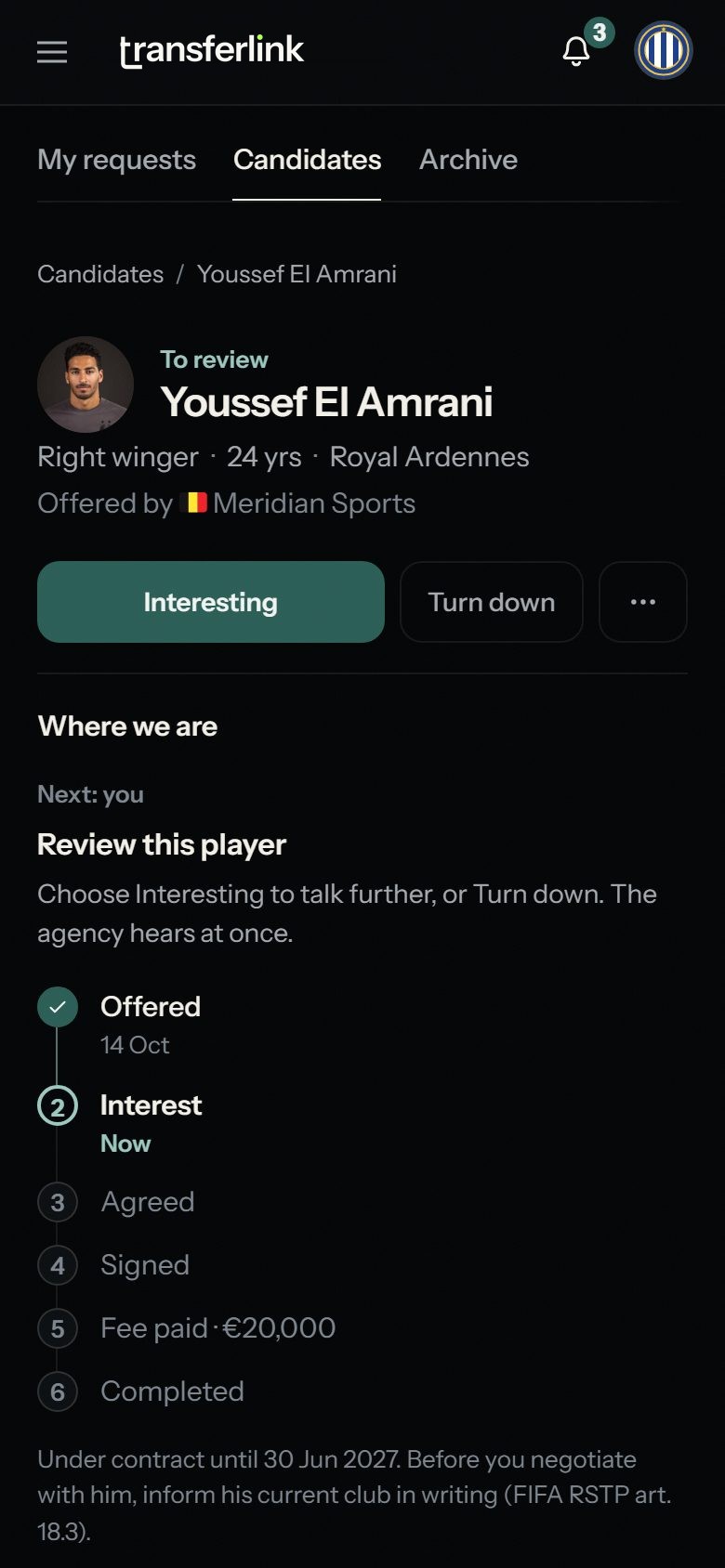Reviewing a candidate on a phone
